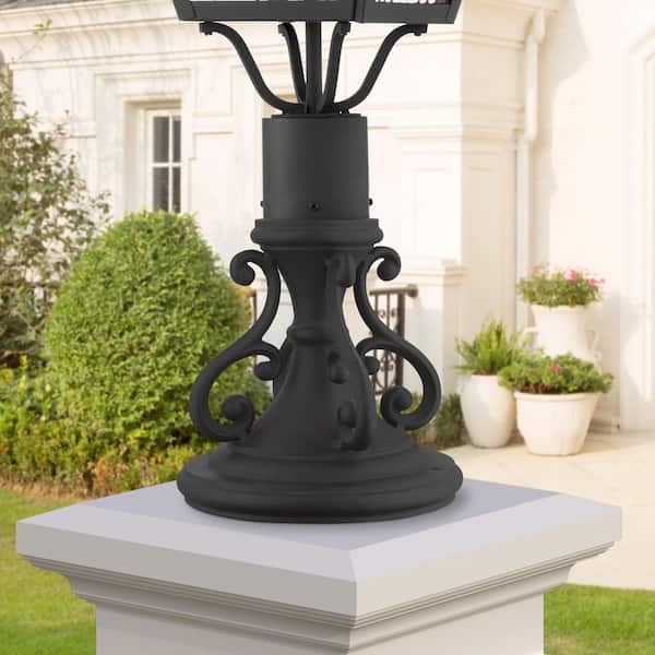 AVIANCE LIGHTING Sunbury Textured Black Black Cast Aluminum Outdoor Pier Mount Base with Standard Fitter Diameter