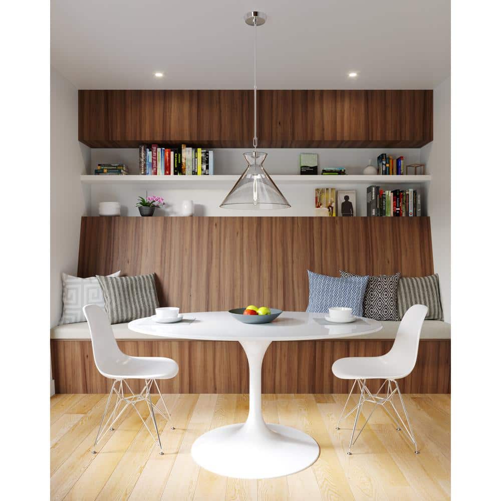 Atlantic Polished Nickel 1-Light Clear Glass Pendant