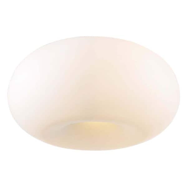 PLC Lighting 4-Light Ceiling Satin Nickel Flush Mount with Matte Opal Glass