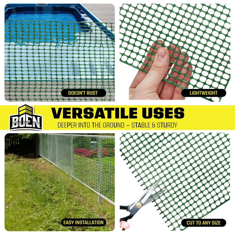 Green 4' x 100' Flexible Safety Snow Fence