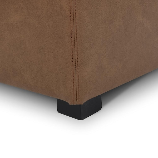 Spruce & Spring Riley 18 in. Wide Leather Contemporary Square