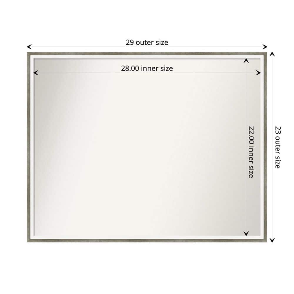 Lucie Silver Wood Rectangular Bathroom Vanity Mirror