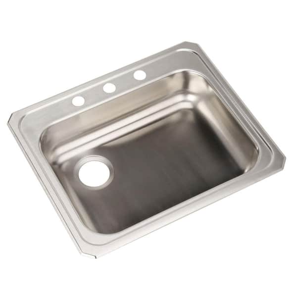 Elkay Celebrity 25 in. Drop-in 1-Bowl 20-Gauge  Stainless Steel Sink Only and No Accessories