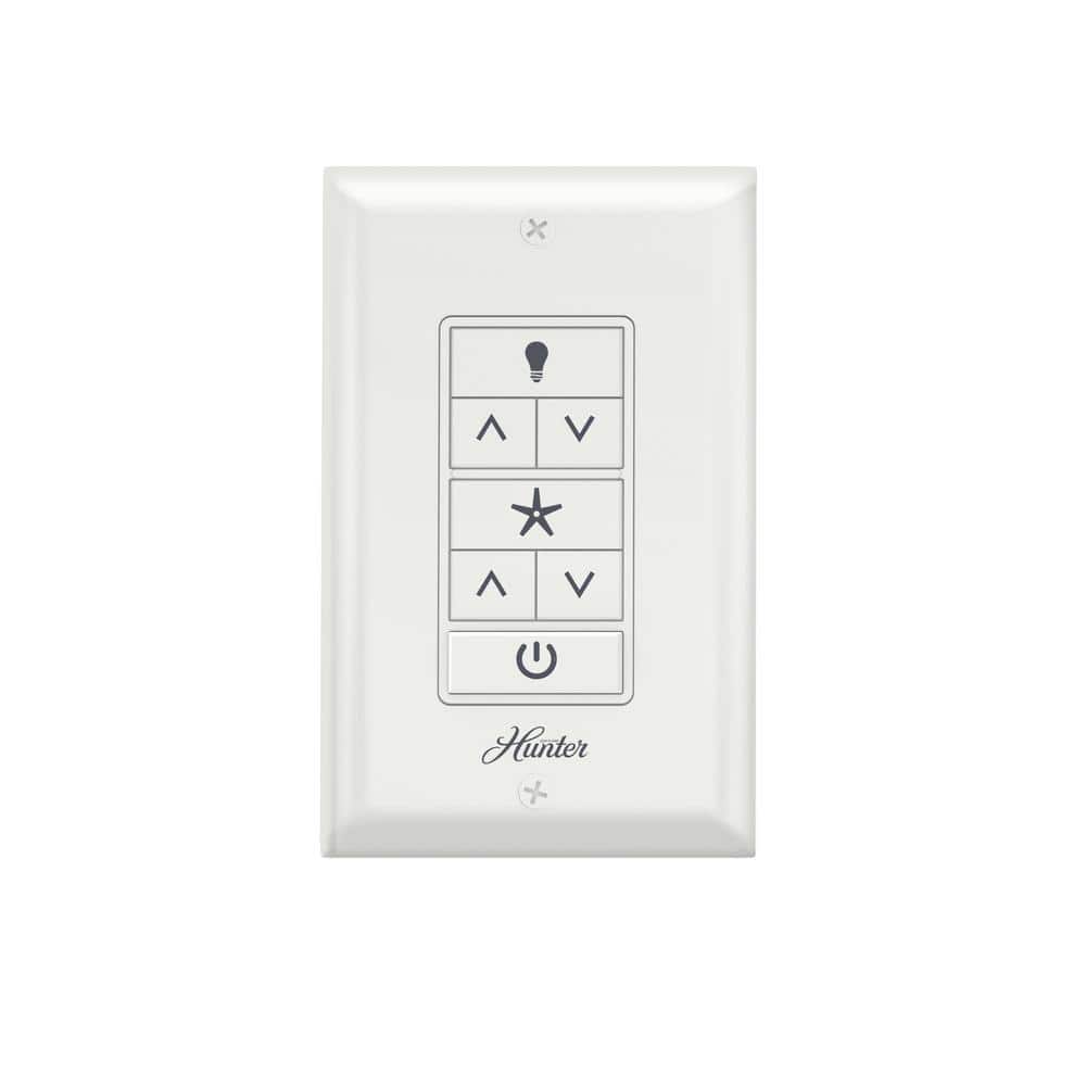 White Satin 3-Toggle Fan Wall Control with PVC Plate