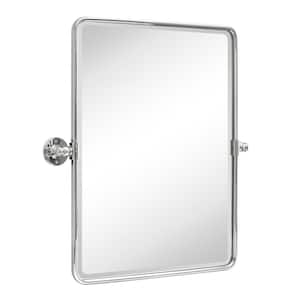 Woodvale 20 in. W x 24 in. H Small Rectangular Metal Framed Wall Mounted Bathroom Vanity Mirror in Chrome