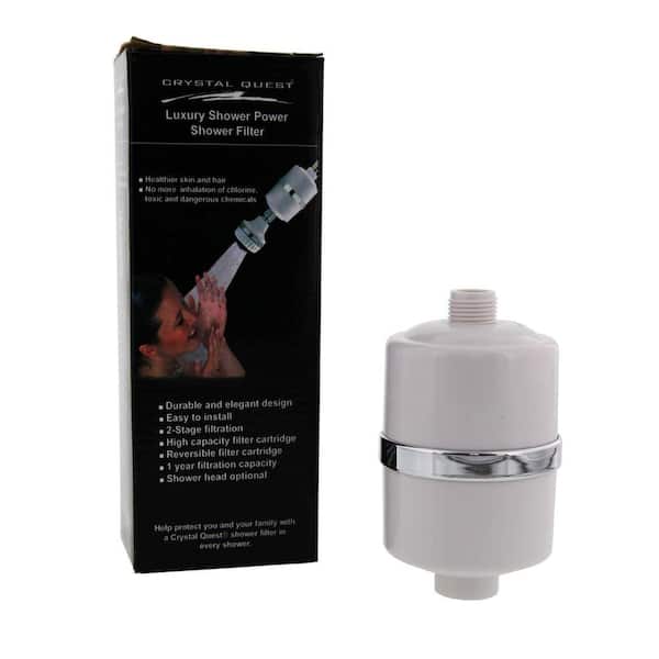 Crystal Quest 8 in. x 3 in. Luxury Shower Power Filtration System