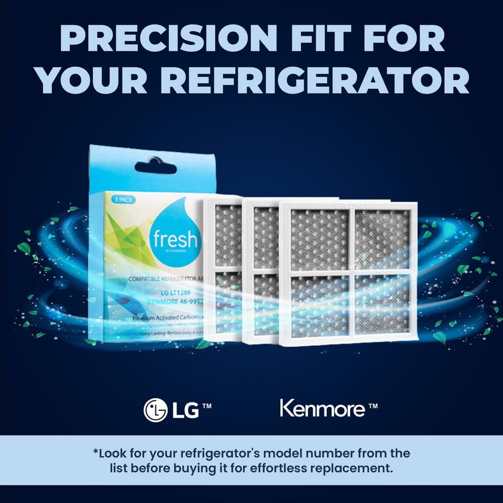 Mist Fresh 3-Pack Activated Carbon Refrigerator Air Filter