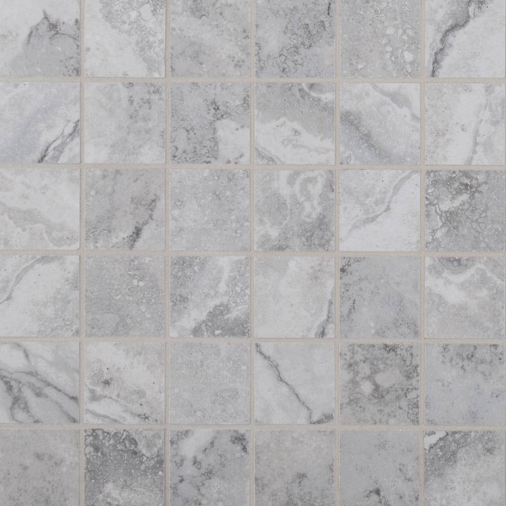 Take Home Tile Sample-Napa Gray 4 in. x 4 in. Matte Ceramic Mesh-Mounted Mosaic Floor and Wall Tile price history on PriceWatchPro