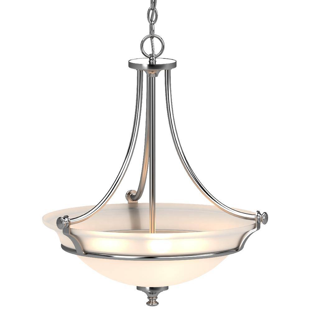 Chrome Mini Pendant with Frosted Glass Bowl Shade