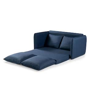 Cody 60.6 in. Navy Polyester Upholstered Full Size Sleeper Sofa Bed