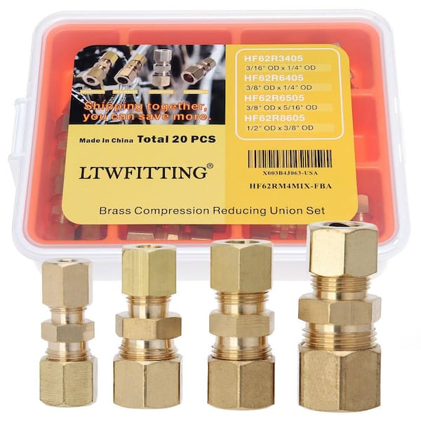 LTWFITTING Assortment Kit Brass Compression Reducing Union Set (20-Pack)