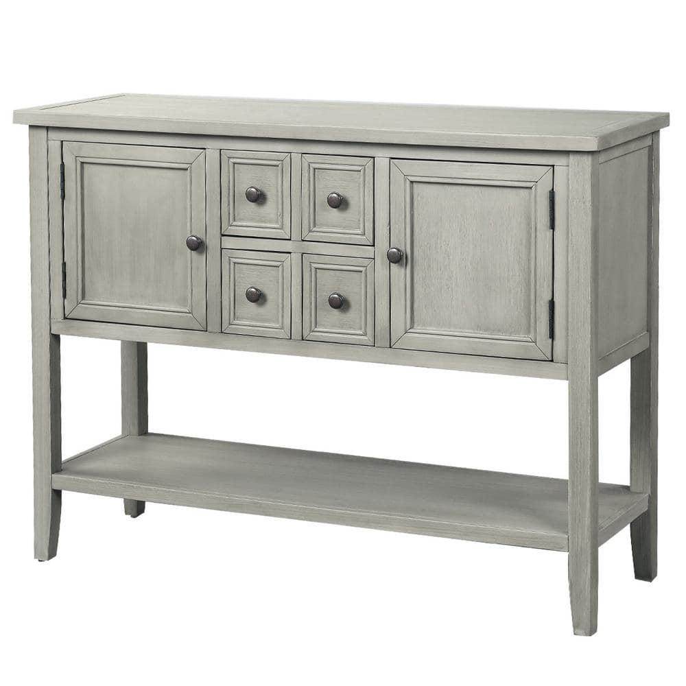 46 in. W x 15 in. D x 34 in. H Bathroom Gray Linen Cabinet