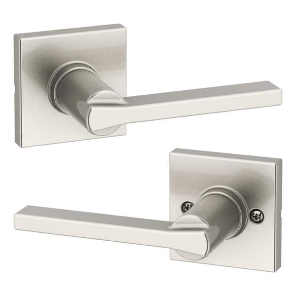 ※K.N Kwikset Casey Square Hall/Closet UL Handle in Satin Nickel 407CSL