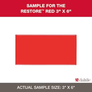 Restore Red 3 in. x 6 in. Glazed Ceramic Subway Sample Tile