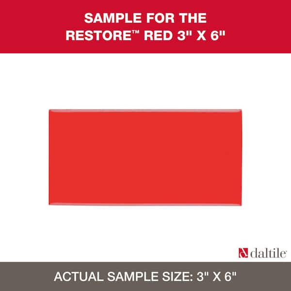 Daltile Restore Red 3 in. x 6 in. Glazed Ceramic Subway Sample Tile