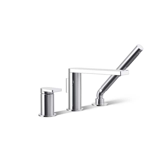 KOHLER Composed Single-Handle Deck-Mount Roman Tub Faucet with Handshower in Polished Chrome