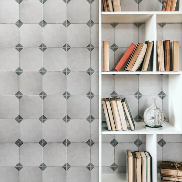 Renaissance Deco Emerald Corner 7-7/8 in. x 7-7/8 in. Porcelain Floor and Wall Tile (6.3 sq. ft./Case)