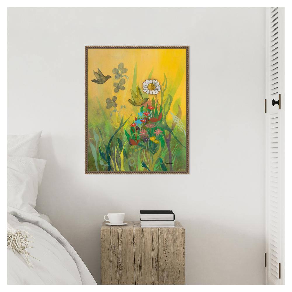 Waking Up with Sunshine Scenic Landscape Canvas Print with Bronze Frame
