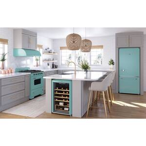 Classic Retro 30 in 17.7 cu. ft. Frost Free Retro Bottom Freezer Refrigerator in Ocean Mist Turquoise, ENERGY STAR