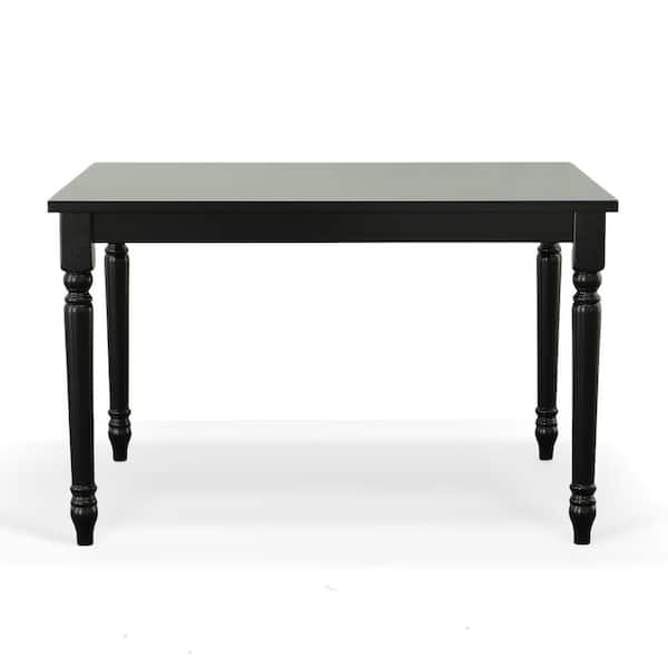 CAROLINA CLASSIC Draven 47.5 in Rectangle Black Wood Farmhouse Dining Table (Seats 4)