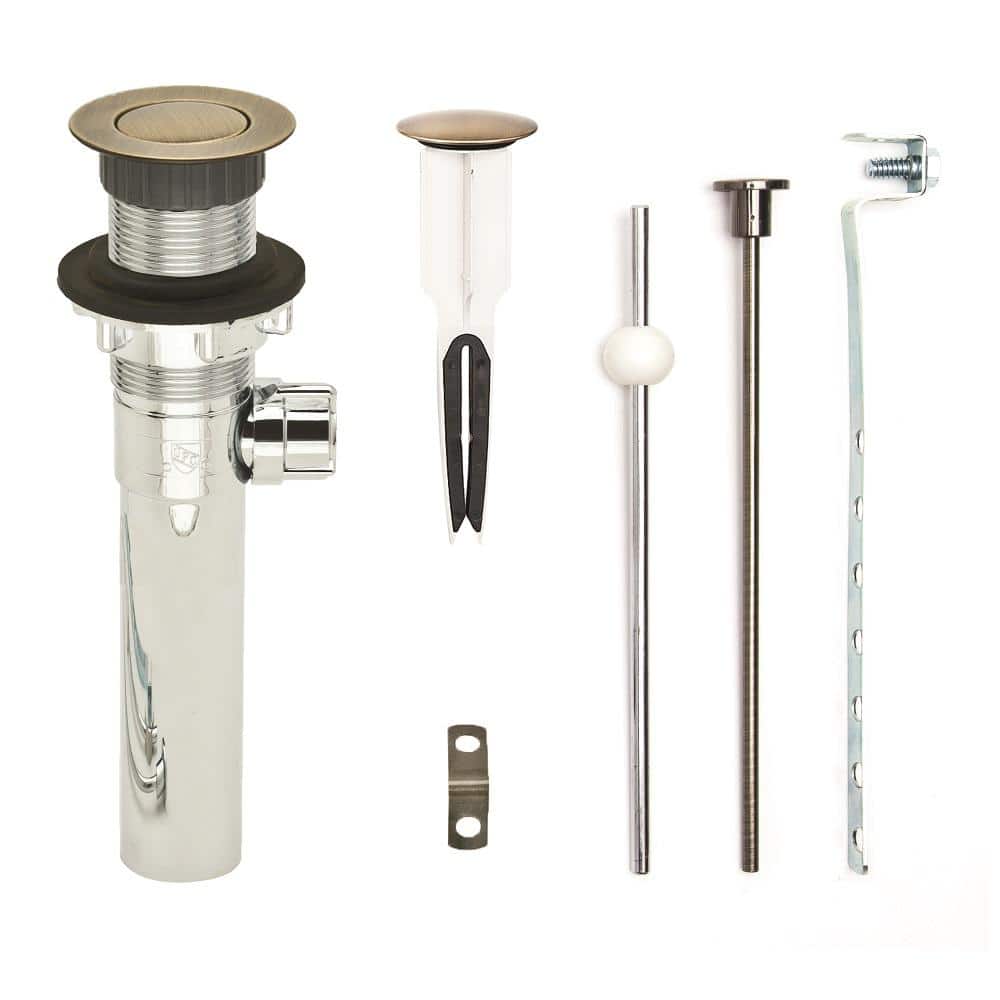 "EasyPOPUP Pop-Up Drain, Easy Install/Remove Stopper, Chrome ABS Body w/o Overflow, 1.6-2"" Sink Hole, Ant. Brass" price history on PriceWatchPro