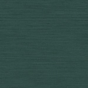 Faux Horizontal Grasscloth Teal Removable Peel and Stick Vinyl Wallpaper, 56 sq. ft.