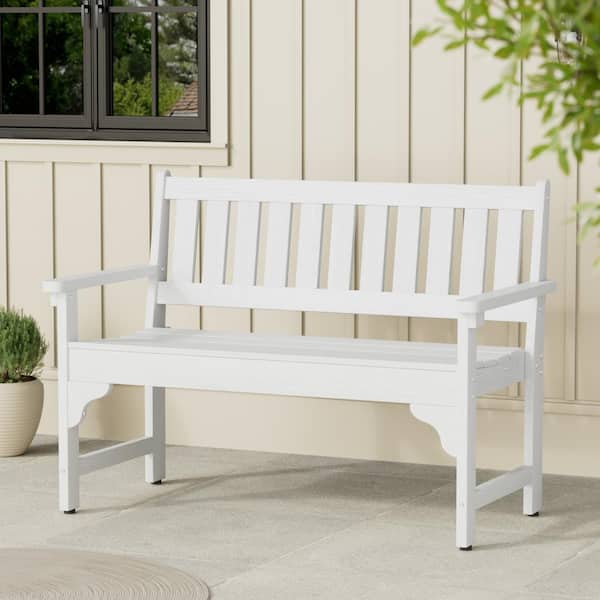Poteban White High Quality HDPE Plastic Outdoor Bench