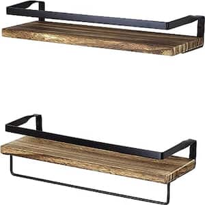 16.75 in. W x 5.5 in. D Rustic Brown Modern Decorative Wall Shelf Set of 2