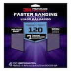 Pro Grade Precision 9 in. x 11 in. 120 Grit Medium Faster Sanding Sanding Sheets (4-Pack)