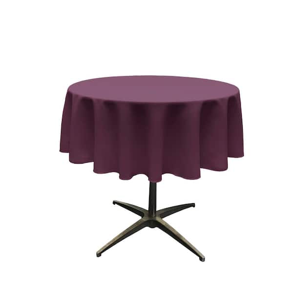 LA Linen Polyester Poplin Eggplant 51 in. Round Tablecloth