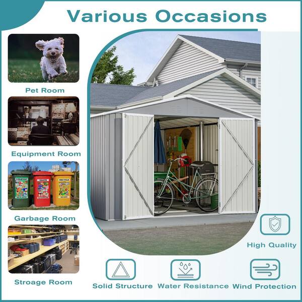 Thanaddo 10 ft. x 12 ft. Outdoor Metal Storage Shed (112 sq
