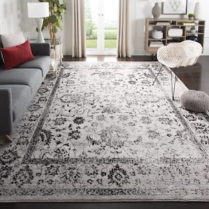 Adirondack Grey/Black 10 ft. x 14 ft. Border Area Rug