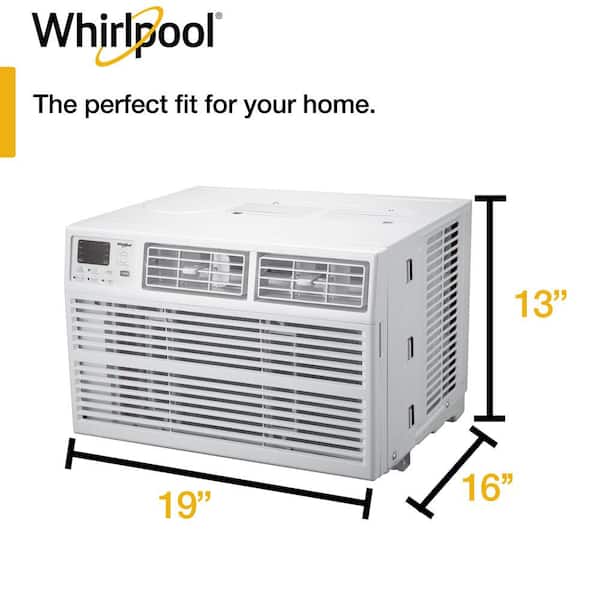Whirlpool - 6,000 BTU 115-Volt Window-Mounted Air Conditioner w/ Remote, Digital Display, Dehumidifier, Timer, 250 .