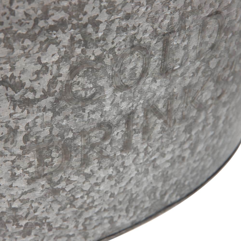 Large Silver Galvanized Steel Rustic Beverage Tub