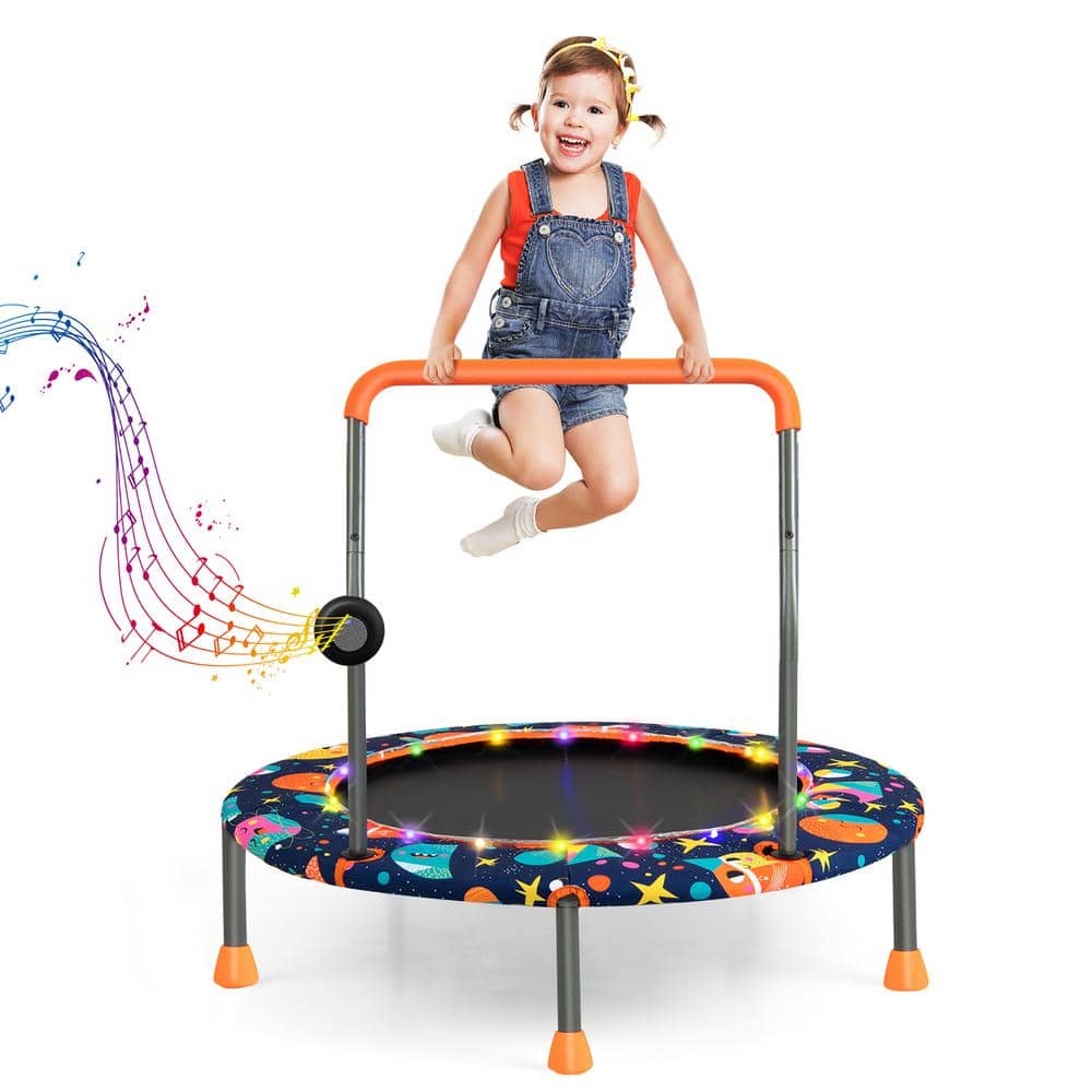 Yeeeasy Toddler Trampoline Baby Trampoline - Mini Trampoline for Kids 1  Year Plus Nursery Trampoline with Handle, Baby Gifts for Boys and Girls