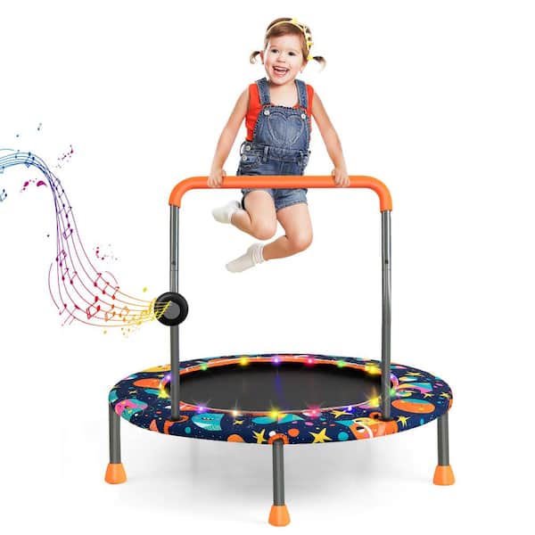 sarkom markedsføring trappe Costway 36 in. Mini Toddler Trampoline with LED Bluetooth Speaker  Detachable Handle Kids Gifts TW10086 - The Home Depot