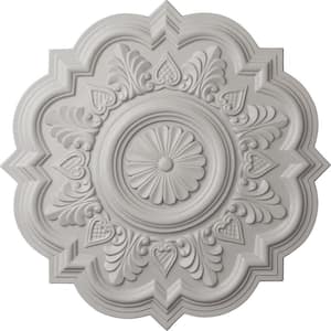 20-1/4 in. x 1-1/2 in. Deria Urethane Ceiling Medallion (Fits Canopies upto 6 in.), Ultra Pure White