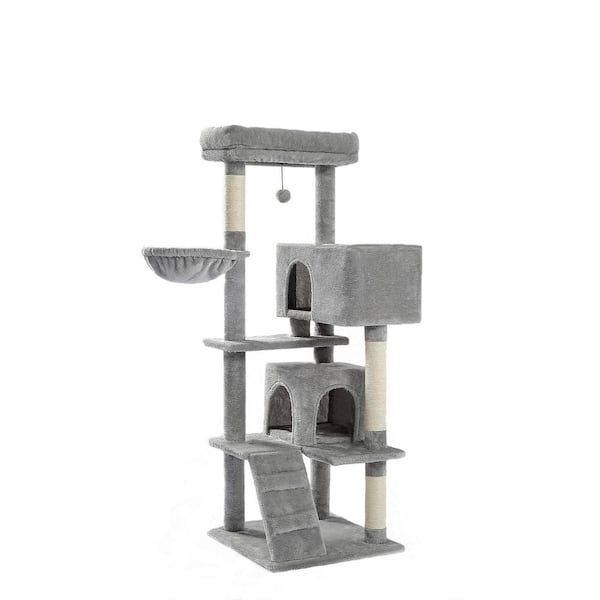 cenadinz Medium to Large Cat Plush Ladder Sisal Scratching Cat Tree