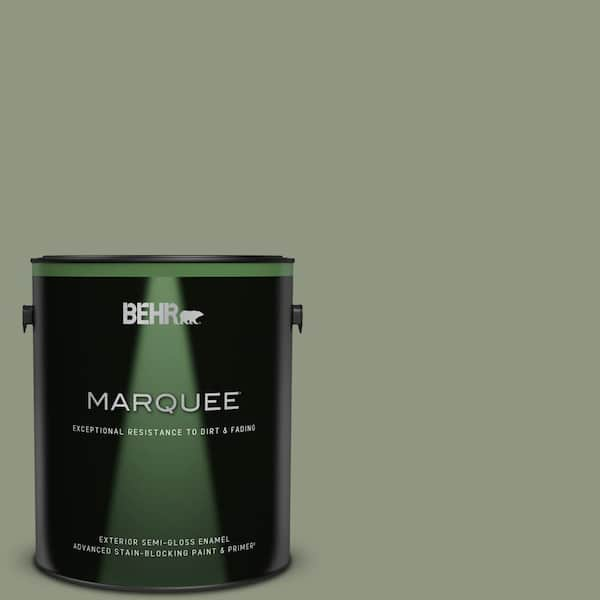 BEHR MARQUEE 1 gal. #PPU11-17 Hillside Green Semi-Gloss Enamel Exterior Paint & Primer