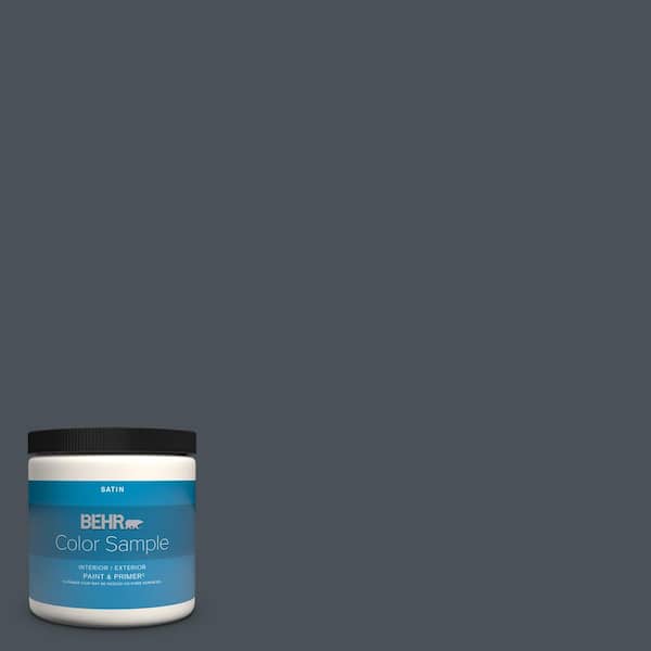 BEHR PREMIUM PLUS 8 oz. #PPU15-03 Dark Cobalt Blue Satin Enamel  Interior/Exterior Paint & Primer Color Sample B370316 - The Home Depot