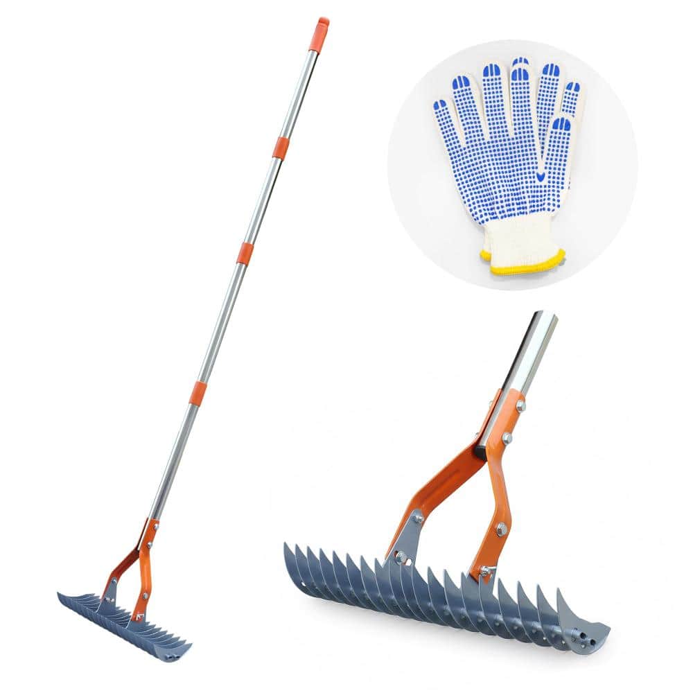 74-Inch Thatch Rake Heavy Duty Lawn Dethatcher Orange 1-Piece price history on PriceWatchPro