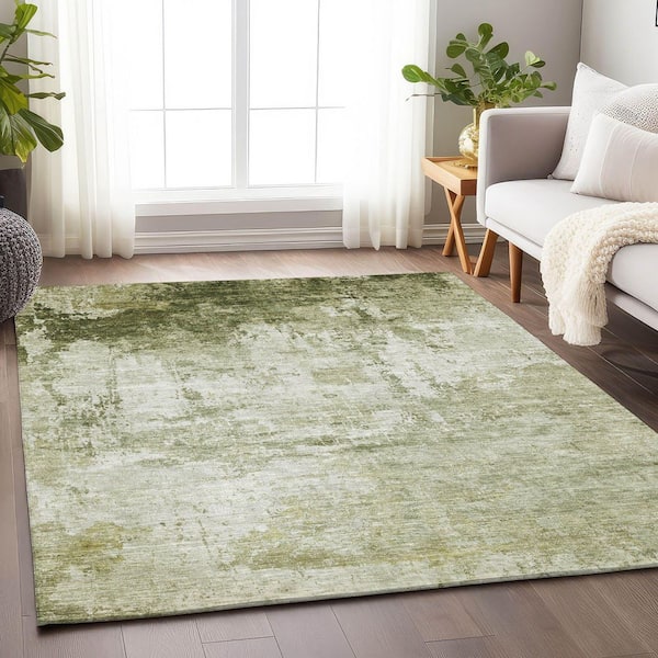 Chantille Machine Washable Indoor/Outdoor Abstract ACN1766 Sage 5 ft. x 7 ft. 6 in. Area Rug