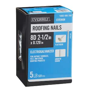 2-1/2 in. x 8D Electro-Galvanized Non-Collated Roofing Nails 5 lbs. (531-Count)