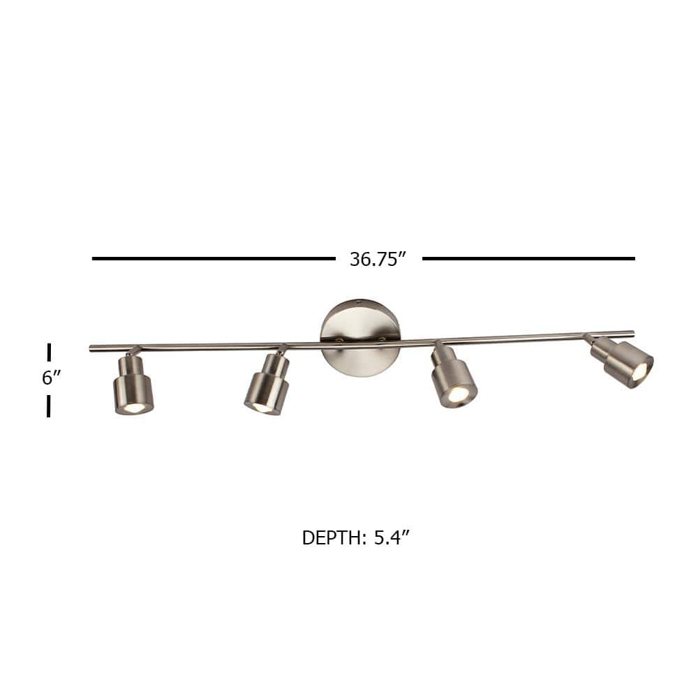 Brielle Coastal Industrial 36.75'' LED Flush Mount in Brushed Nickel