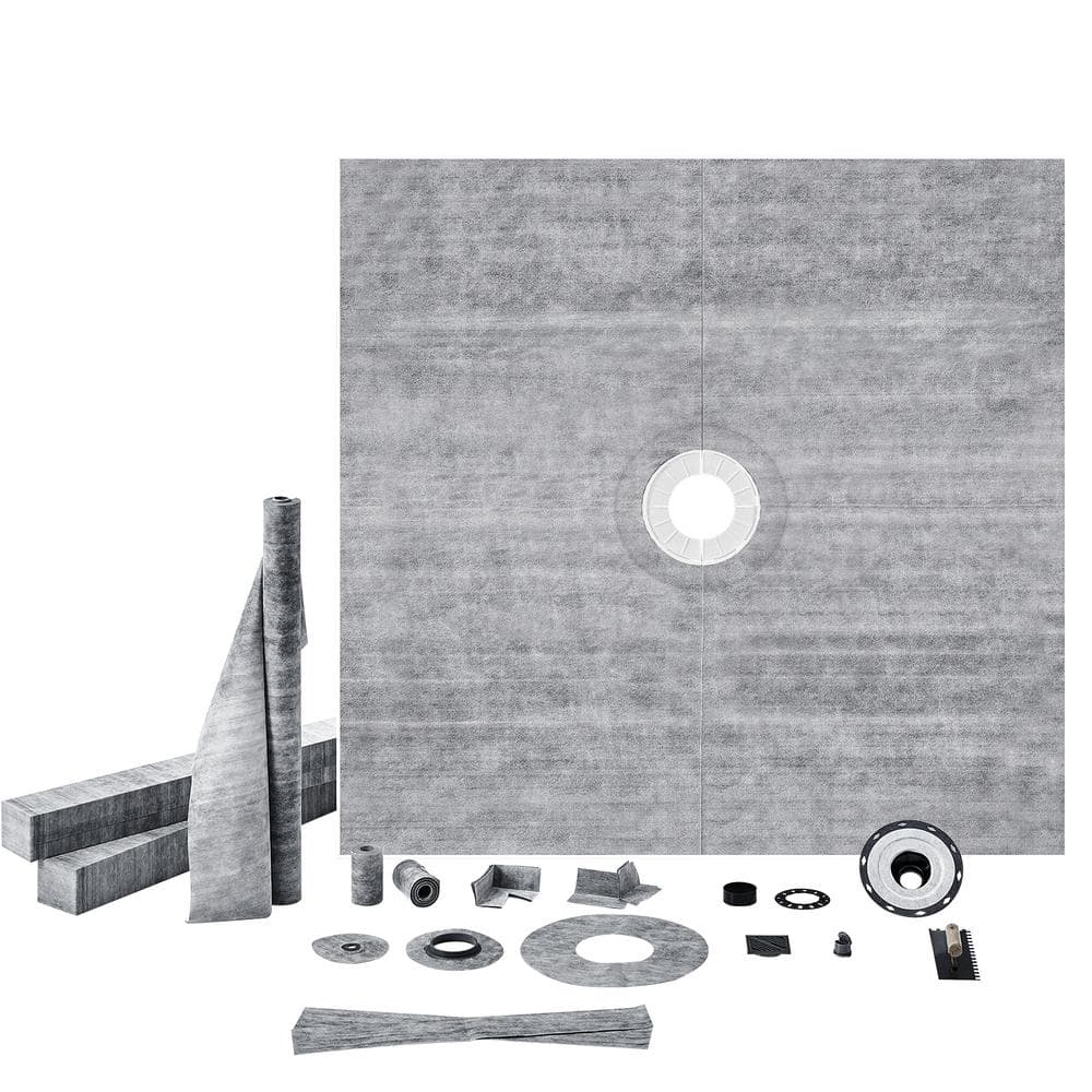 VEVOR Shower Curb Kit 72 in. W x 72 in. L Shower Kit 4 in. Stainless