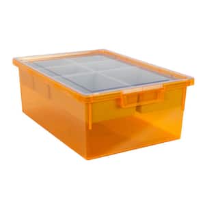 Bin/ Tote/ Tray Divider Kit - Double Depth 6" Bin in Neon Orange - 3 pack