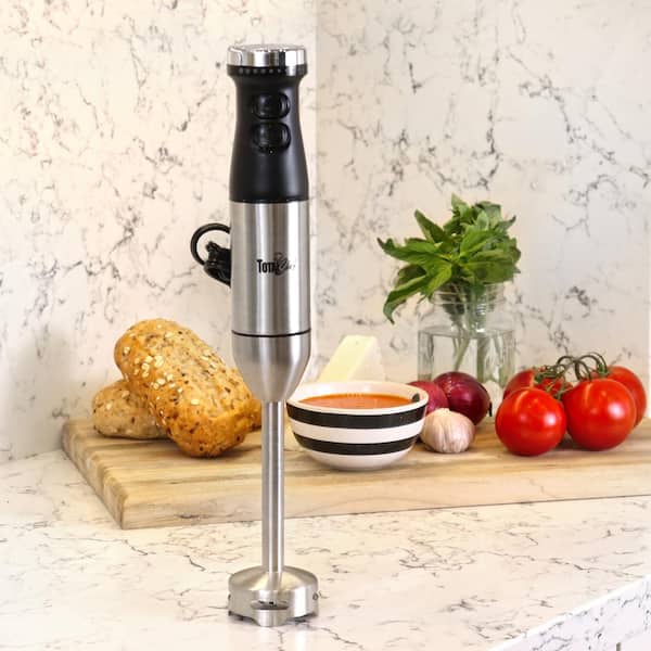 Chefman Cordless Variable Speed 5-in-1 Immersion Blender Set Ice Crushing,  Masher, Whisk, Chopper, Stainless Steel, Rechargeable RJ19-RS1-BP - The  Home Depot