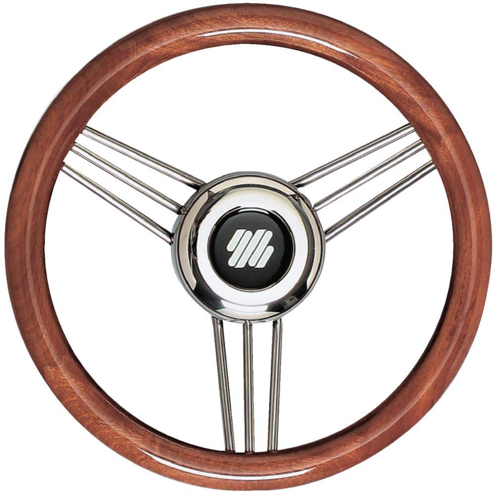 Uflex Mahogany Stainless Steel Steering Wheel V26 The