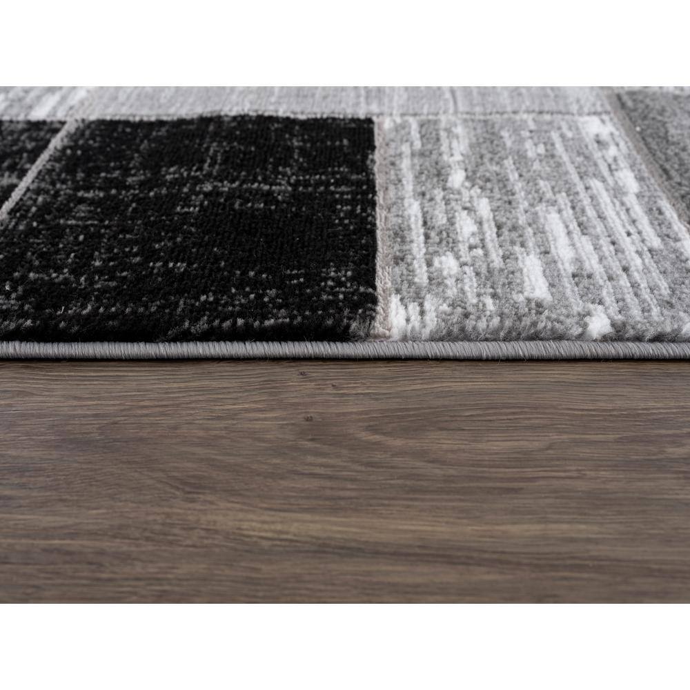 Verena Black and Gray Geometric 4' x 6' Synthetic Area Rug