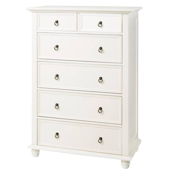 Home Decorators Collection Bellfield Ivory Wood 6 Drawer Tall Chest (36 in W. X 50 in H.)